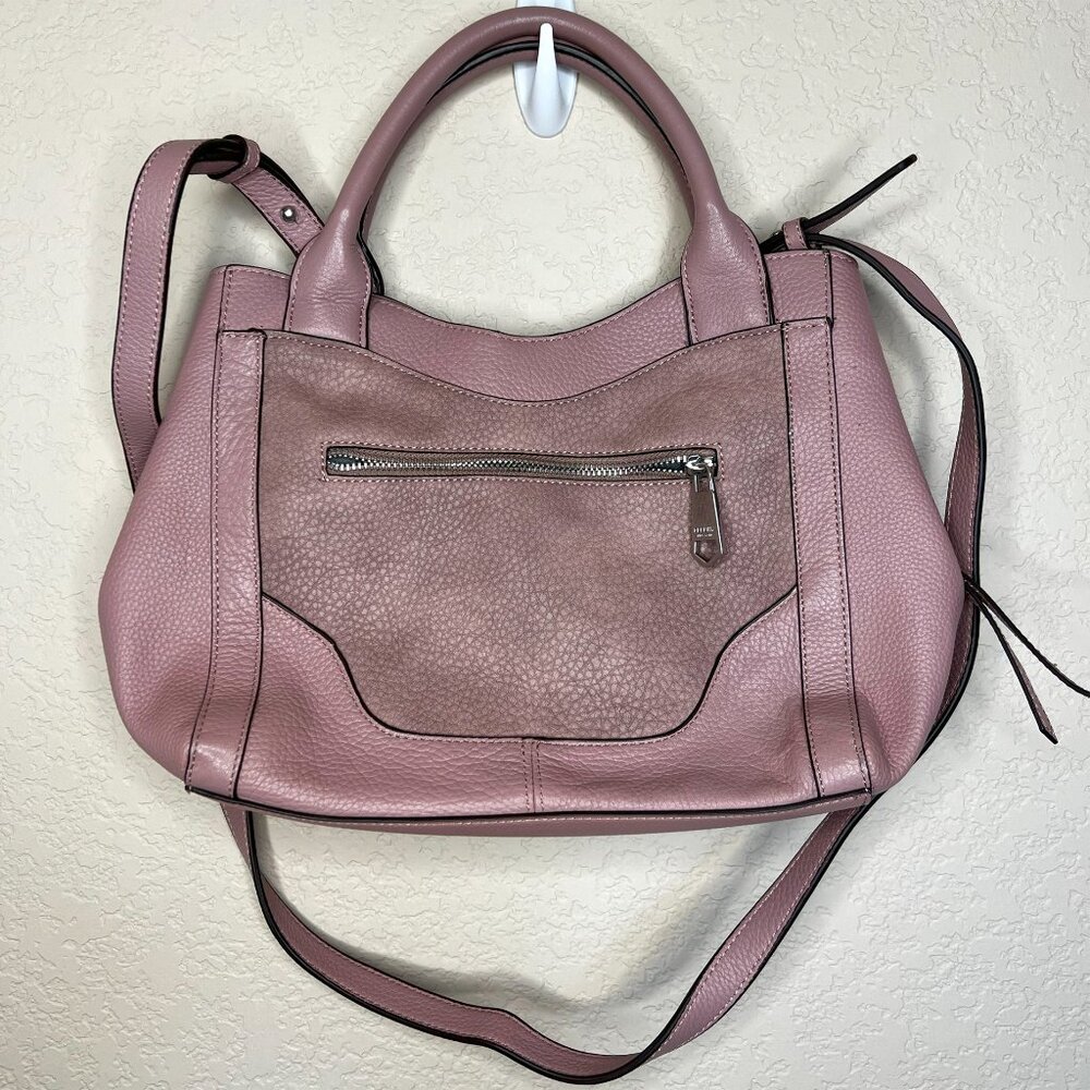 Perlina Leather Satchel Bag Dusty Rose Crossbody Shoulder Purse